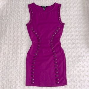 Forever 21 Violet Mini Dress Sleeveless Jewel Detail